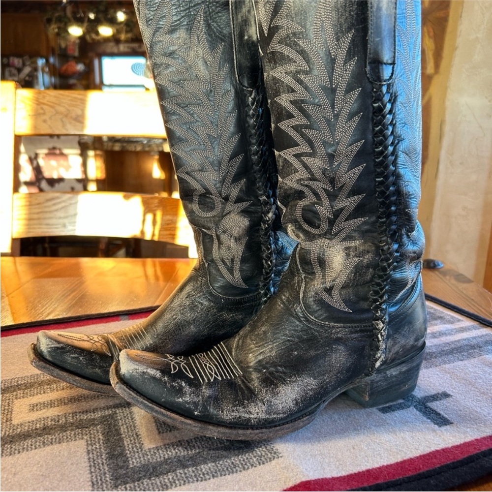 Old Gringo Black and Gray Heeled Boots